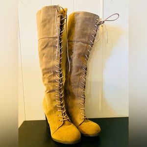 Beautiful High Laced Up Suede Boot